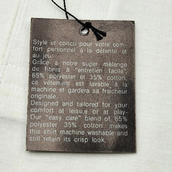 Vintage Court Club White Tennis Shirt  Mens Large - Picture 7 of 11